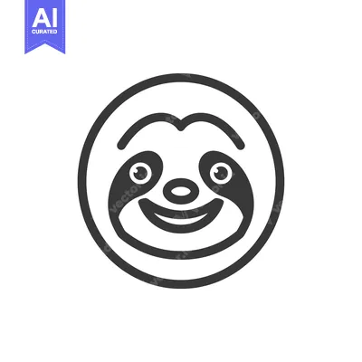 Aset premium populer: Simple Cartoon Illustration of a Smiling Sloth's Face