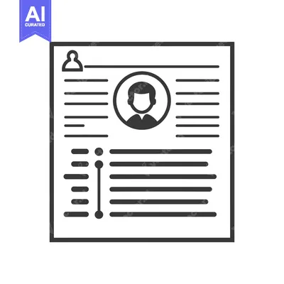 Aset premium populer: Simple Icon Depicting a Resume with a Profile Picture
