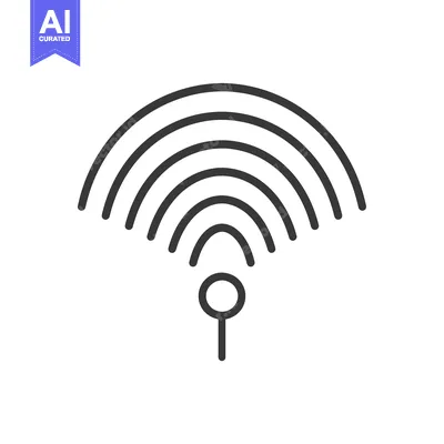 Simple Line Art Icon of a Wifi Signal