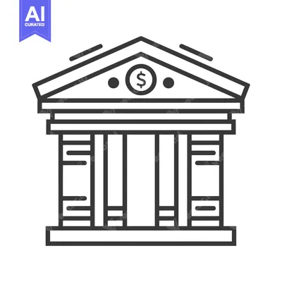 Aset premium populer: Simple Line Art Illustration of a Bank Building