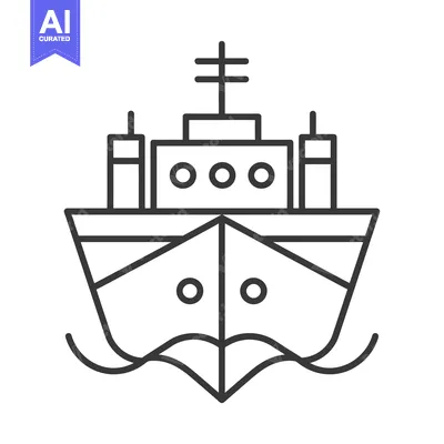 Aset premium populer: Simple Line Art Illustration of a Boat in the Ocean