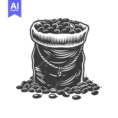 A Bag of Coffee Beans with Spilled Beans