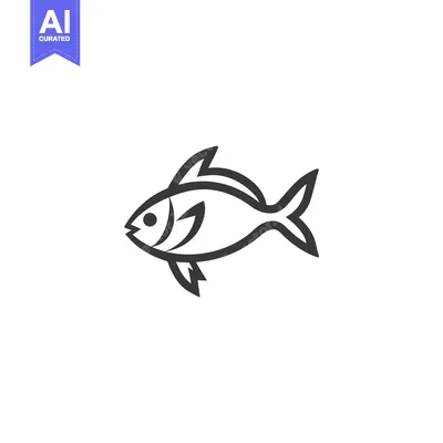Simple Line Art Illustration of a Fish