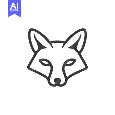 Simple Line Art Illustration of a Fox's Head