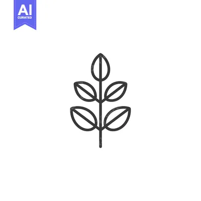Aset premium populer: Simple Line Art Illustration of a Plant with Five Leaves