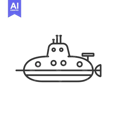 Popular premium asset: Simple Line Art Illustration of a Submarine