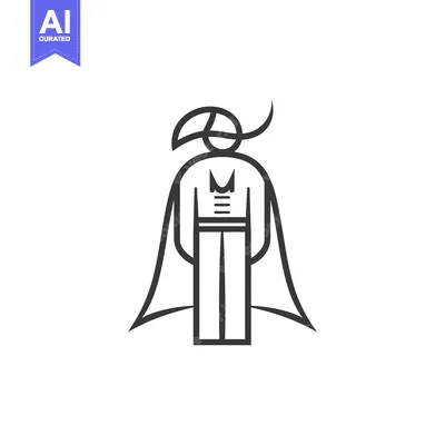 Simple Line Art Illustration of a Superhero with a Cape