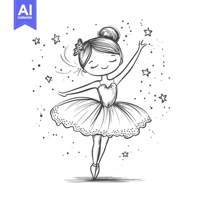 A Ballerina with a Flower in Her Hair Reaches for Stars