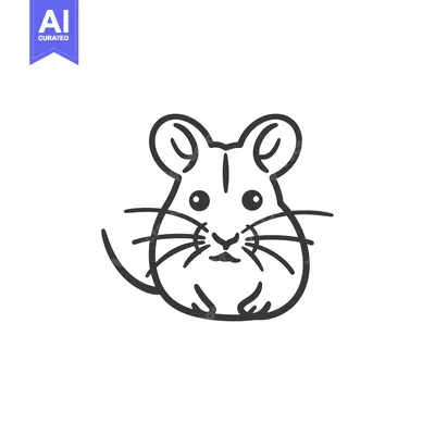 Aset premium populer: Simple Line Drawing of a Cute Mouse