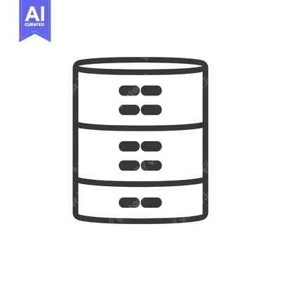 Simple Line Drawing of a Database Icon