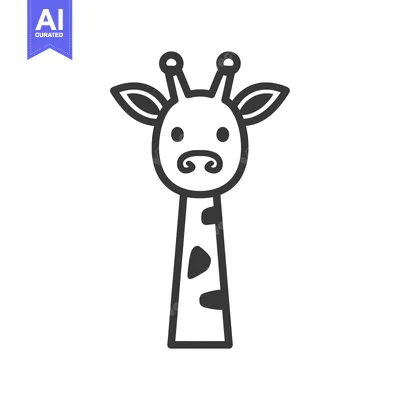 Popular premium asset: Simple Line Drawing of a Giraffe's Head and Neck