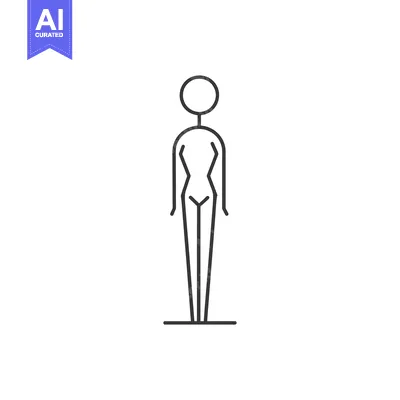 Simple Line Drawing of a Human Figure