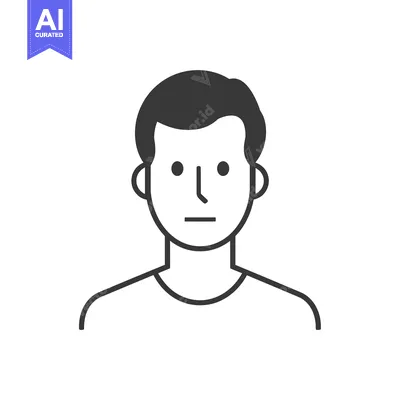 Popular premium asset: Simple Line Drawing of a Man's Face and Shoulders