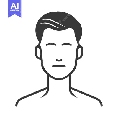 Aset premium populer: Simple Line Drawing of a Man's Face and Shoulders