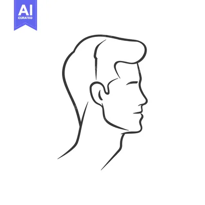 Aset premium populer: Simple Line Drawing of a Man's Profile