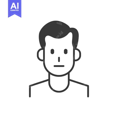 Aset premium populer: Simple Line Drawing of a Man with Short Hair