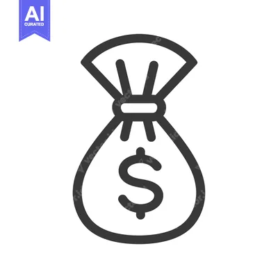 Premium design asset: Simple Line Drawing of a Money Bag with a Dollar Sign