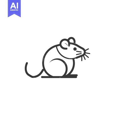 Premium design asset: Simple Line Drawing of a Mouse