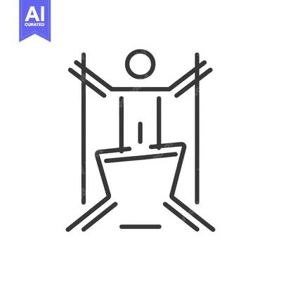 Aset premium populer: Simple Line Drawing of a Person Jumping Over a Pit