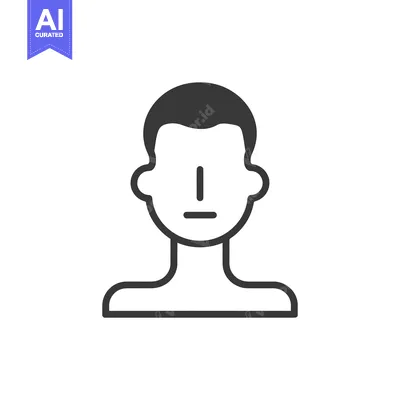 Aset desain premium: Simple Line Drawing of a Person's Head and Shoulders