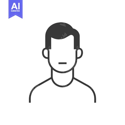 Aset desain premium: Simple Line Drawing of a Person's Head and Shoulders