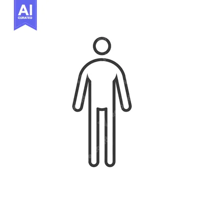 Simple Line Drawing of a Person Standing