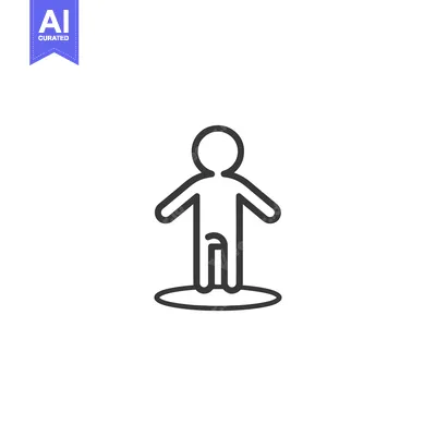 Aset premium populer: Simple Line Drawing of a Person Standing on a Circle