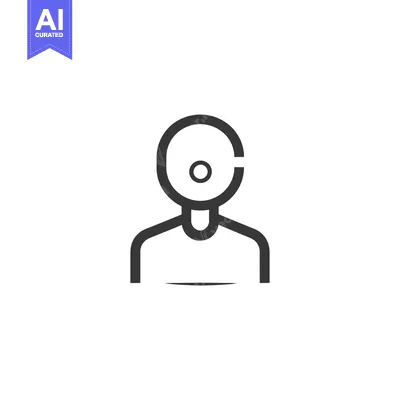 Aset desain premium: Simple Line Drawing of a Person with a Circle for a Head