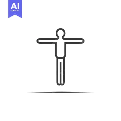 Premium design asset: Simple Line Drawing of a Person with Arms Outstretched