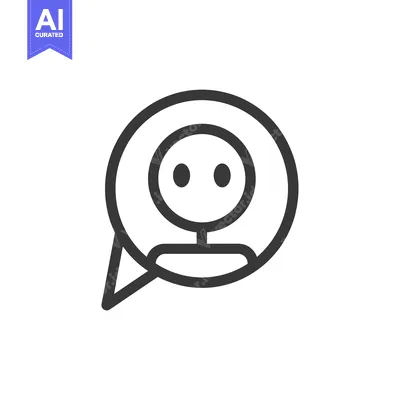 Aset desain premium: Simple Line Drawing of a Person with a Speech Bubble