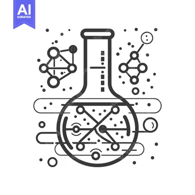 A Beaker Surrounded by Network of Connected Circles