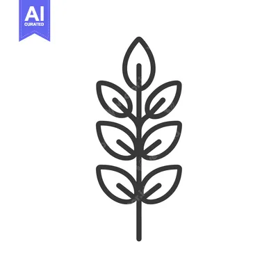Aset premium populer: Simple Line Drawing of a Plant with Five Leaves