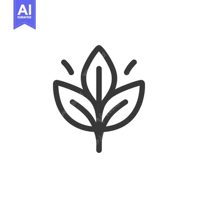 Aset premium populer: Simple Line Drawing of a Plant with Three Leaves