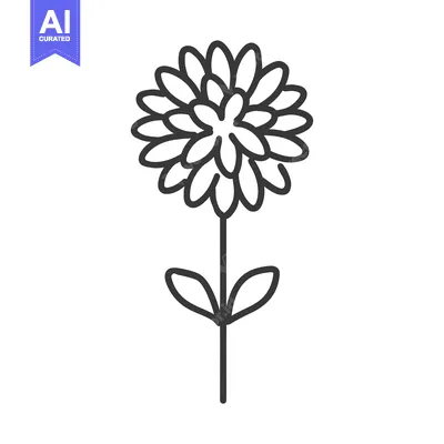 Aset premium populer: Simple Line Drawing of a Single Flower