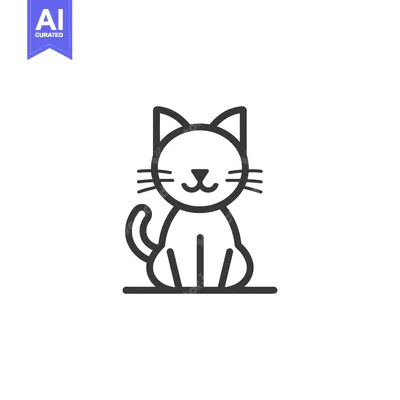 Aset premium populer: Simple Line Drawing of a Sitting Cat