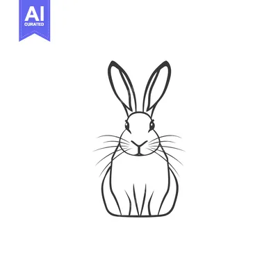 Popular premium asset: Simple line drawing of a sitting rabbit