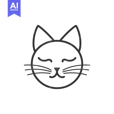 Popular premium asset: Simple Line Drawing of a Smiling Cat's Face