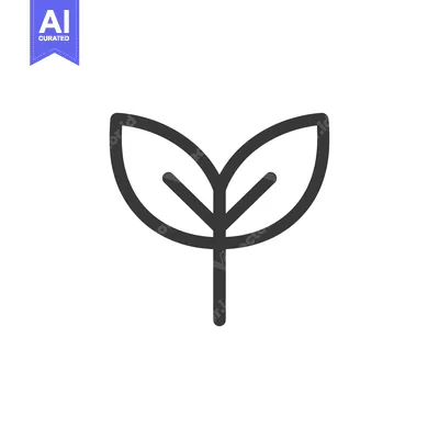 Aset premium populer: Simple Line Drawing of a Sprout with Two Leaves