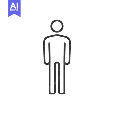 Premium design asset: Simple Line Drawing of a Standing Person