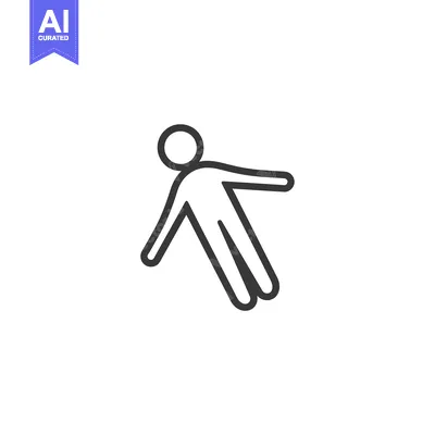 Aset desain premium: Simple Line Drawing of a Stick Figure Falling