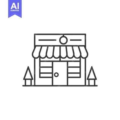 Aset premium populer: Simple Line Drawing of a Store Front with an Awning