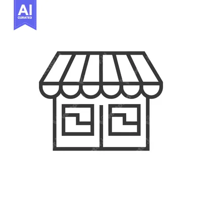 Popular premium asset: Simple Line Drawing of a Store with an Awning