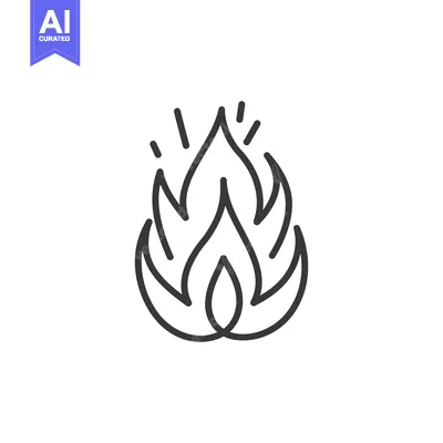 Aset premium populer: Simple Line Drawing of a Stylized Fire Flame
