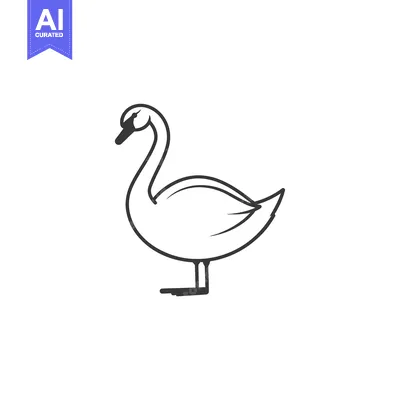 Aset premium populer: Simple Line Drawing of a Swan in Profile