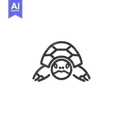 Simple Line Drawing of a Turtle