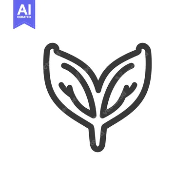 Popular premium asset: Simple Line Drawing of a Two-Leaf Plant