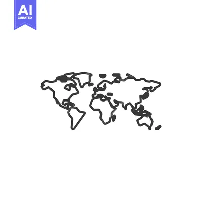 Popular premium asset: Simple Line Drawing of the World Map