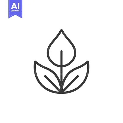 Popular premium asset: Simple Line Drawing of Three Leaves