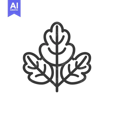 Aset desain premium: Simple Line Drawing of Three Leaves on a Branch