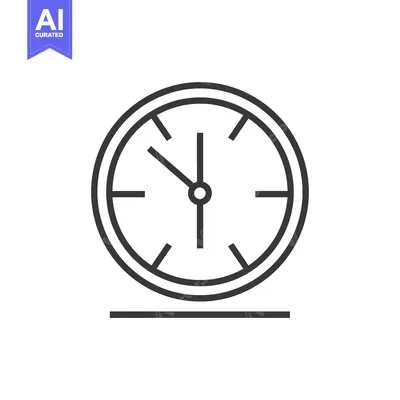 Aset premium populer: Simple Outline Clock Icon with Hands at Three O'Clock